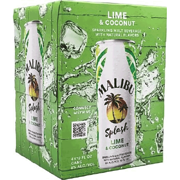 Picture of Malibu Splash Lime and Coconut (4 x 12oz cans)