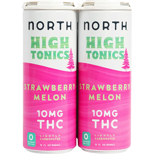 Picture of North High Tonics 10mg THC Strawberry Melon Seltzer (4 x 12oz cans)