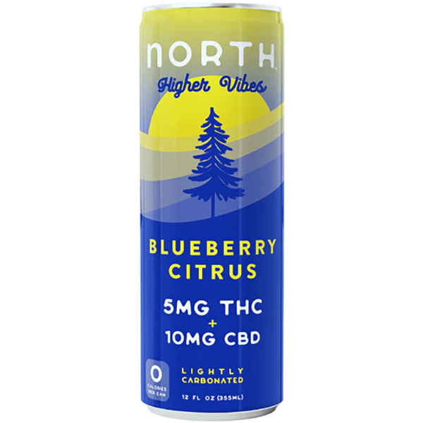 Picture of North Higher Vibes 5mg THC + 10mg CBD Blueberry Citrus Seltzer (4 x 12oz cans)