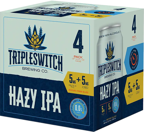 Picture of Tripleswitch 5mg THC/CBD Non-Alcoholic Hazy IPA (4 x 12oz cans)