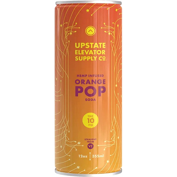 Picture of Upstate Elevator Supply Co. 10mg THC Orange Pop Soda (4 x 12oz cans)