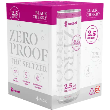 Picture of Select Zero Proof 2.5mg THC Black Cherry (4 x 12oz cans)