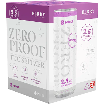 Picture of Select Zero Proof 2.5mg THC Berry (4 x 12oz cans)