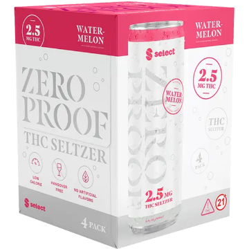 Picture of Select Zero Proof 2.5mg THC Watermelon (4 x 12oz cans)