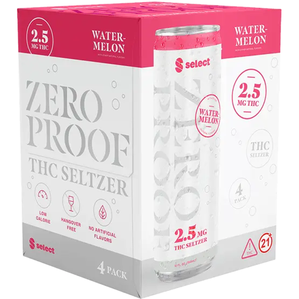 Picture of Select Zero Proof 2.5mg THC Watermelon (4 x 12oz cans)