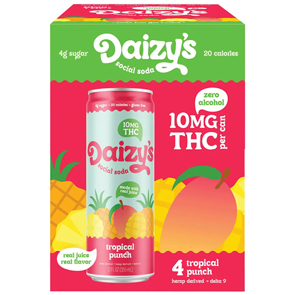 Picture of Daizy's 10mg THC Tropical Punch Soda (4 x 12oz cans)