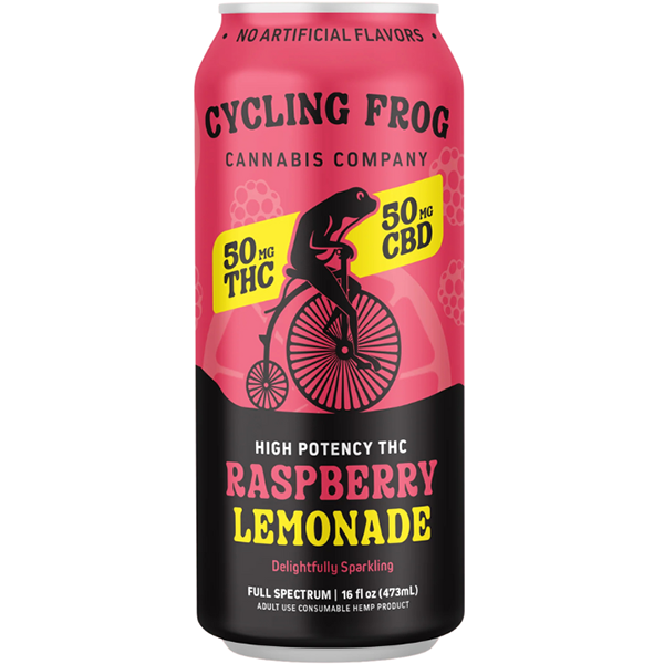 Cycling Frog 50mg THC Raspberry Lemonade (4 x 16oz cans) 16oz | Buy ...
