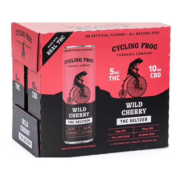 Picture of Cycling Frog 5mg THC Wild Cherry Seltzer (6 x 12oz cans)