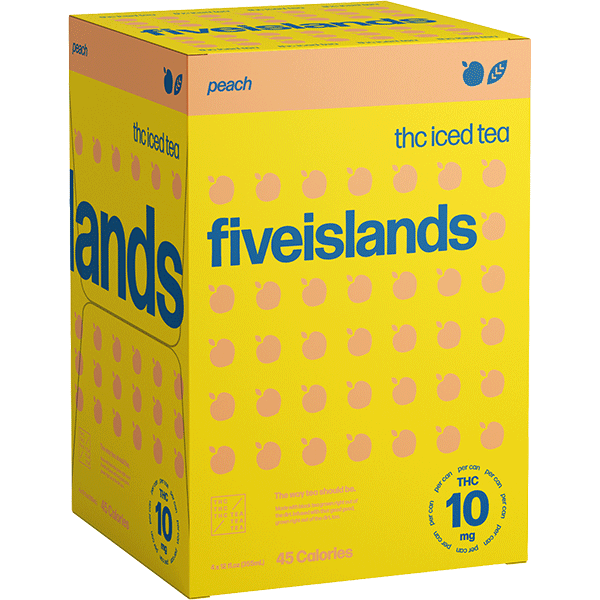 Picture of Five Islands 10mg THC Peach Iced Tea (4 x 12oz cans)