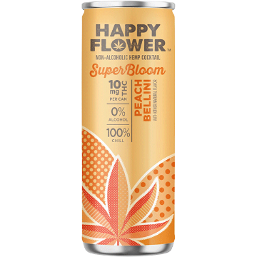Picture of Happy Flower THC 10mg Peach Bellini (4 x 12oz cans)