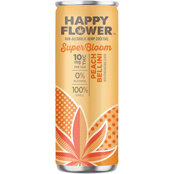 Picture of Happy Flower THC 10mg Peach Bellini (4 x 12oz cans)