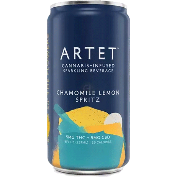 Picture of Artet 5mg THC + 5mg CBD Chamomile Lemon Spritz (4 x 8.4oz cans)