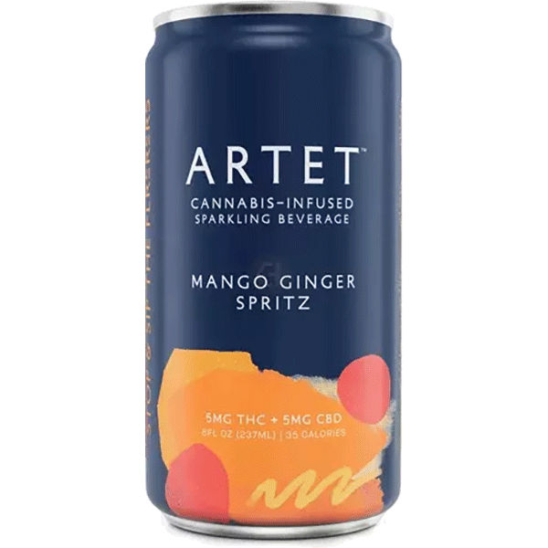 Picture of Artet 5mg THC + 5mg CBD Mango Ginger Spritz (4 x 8.4oz cans)