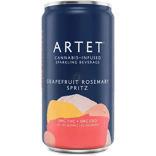 Picture of Artet 5mg THC + 5mg CBD Grapefruit Rosemary Spritz (4 x 8.4oz cans)